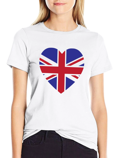 Camiseta Negra con Corazón Bandera Británica