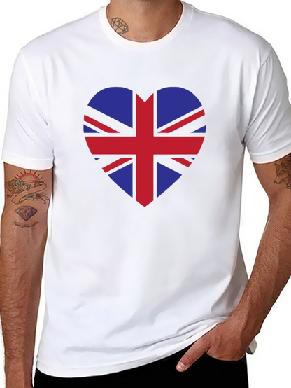 Camiseta Negra con Corazón Bandera Británica
