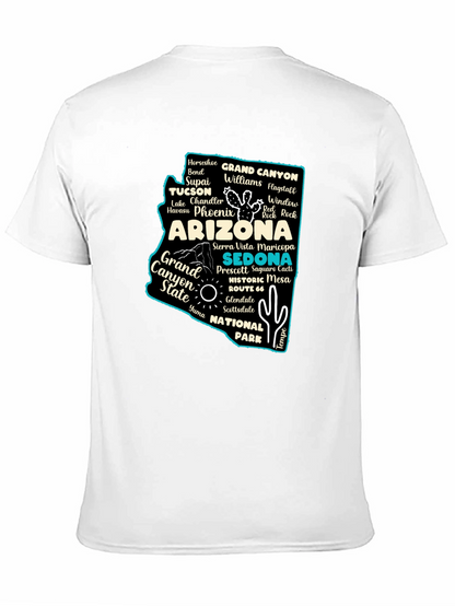 Camiseta Negra Arizona Mapa Ciudades