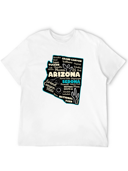Camiseta Negra Arizona Mapa Ciudades