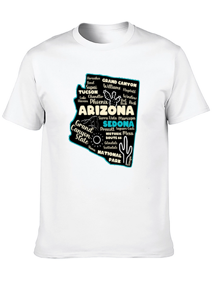 Camiseta Negra Arizona Mapa Ciudades