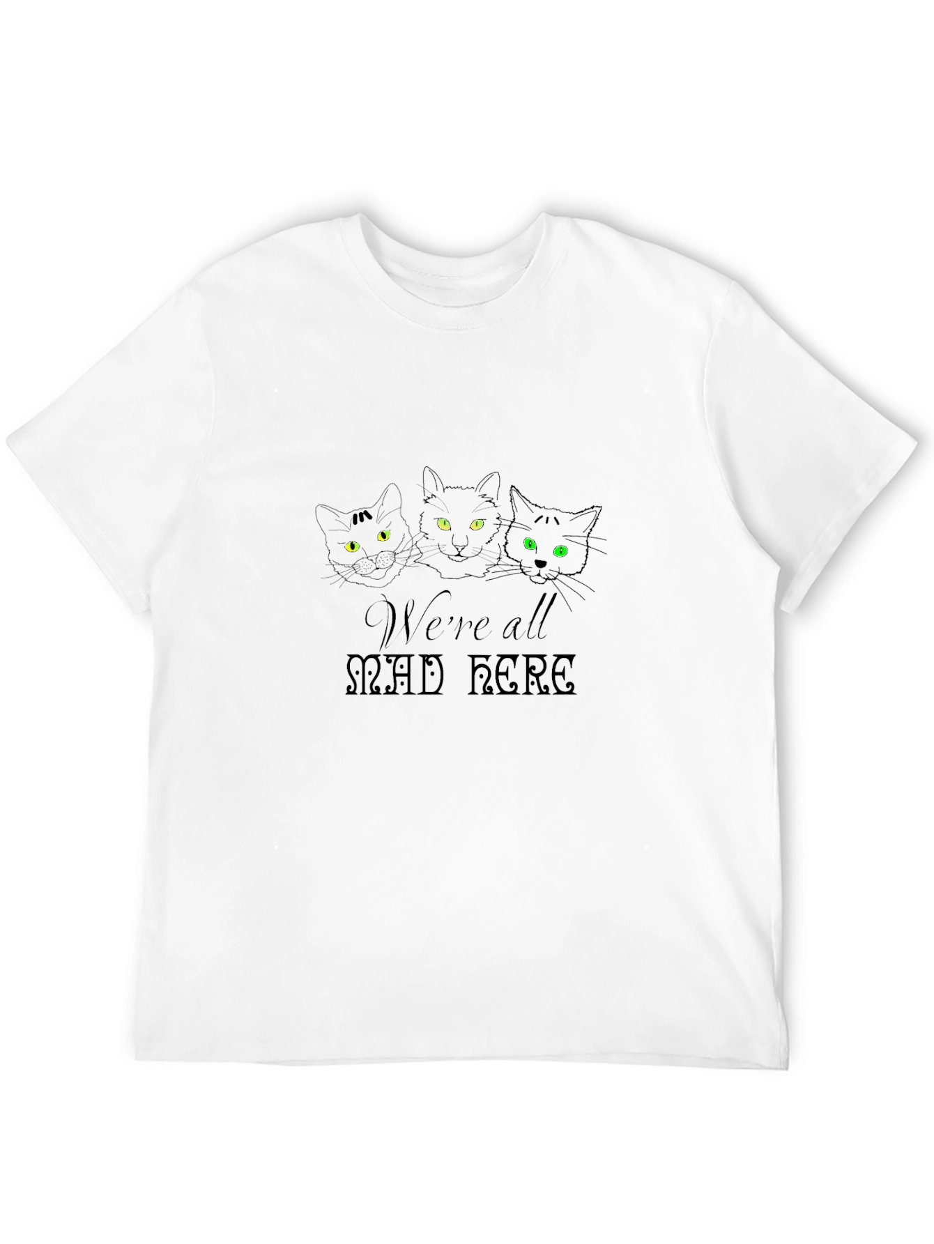 Camiseta Negra Gatos Estamos Todos Locos
