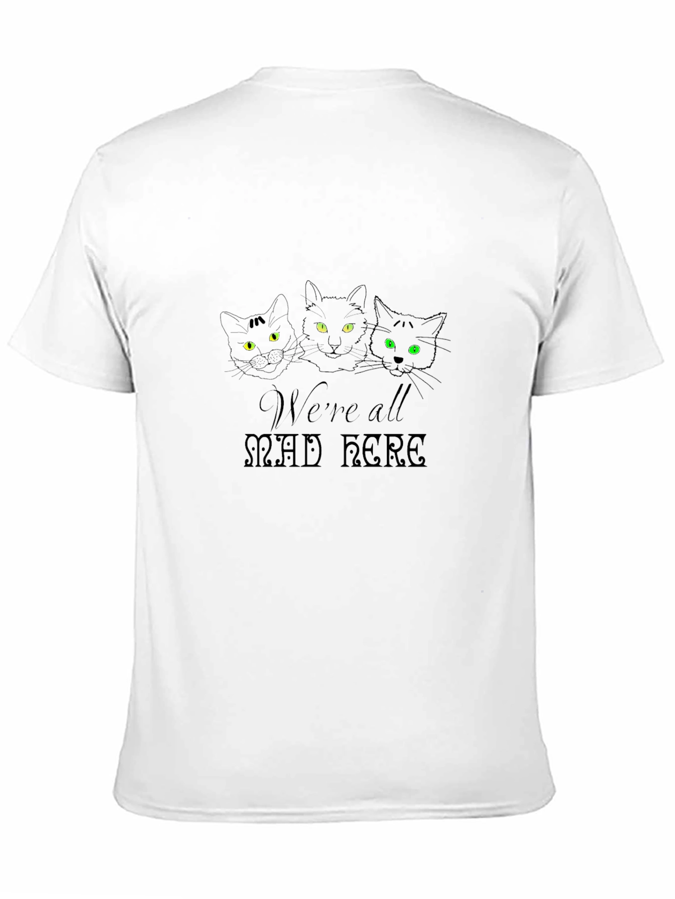 Camiseta Negra Gatos Estamos Todos Locos