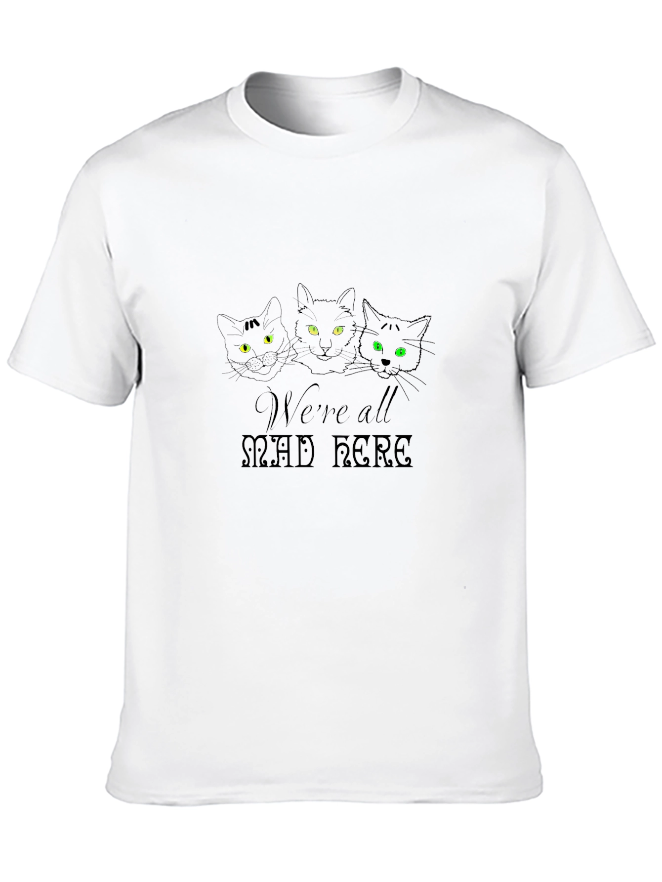 Camiseta Negra Gatos Estamos Todos Locos