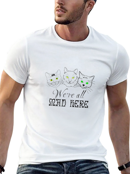 Camiseta Negra Gatos Estamos Todos Locos
