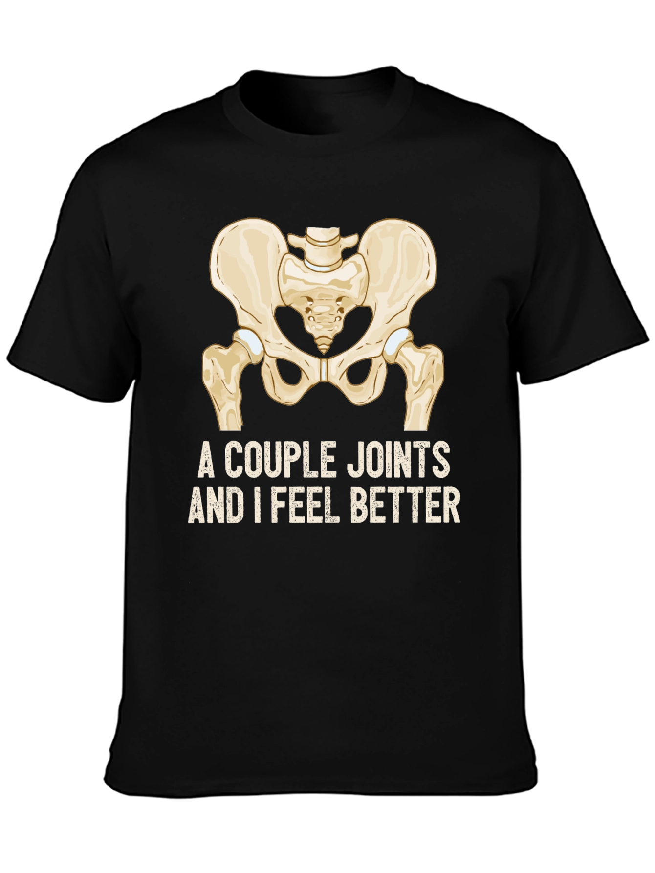 Camiseta Negra con Diseño de Pelvis y Humor