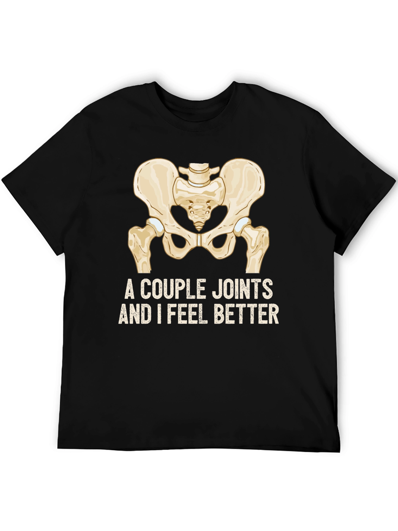 Camiseta Negra con Diseño de Pelvis y Humor