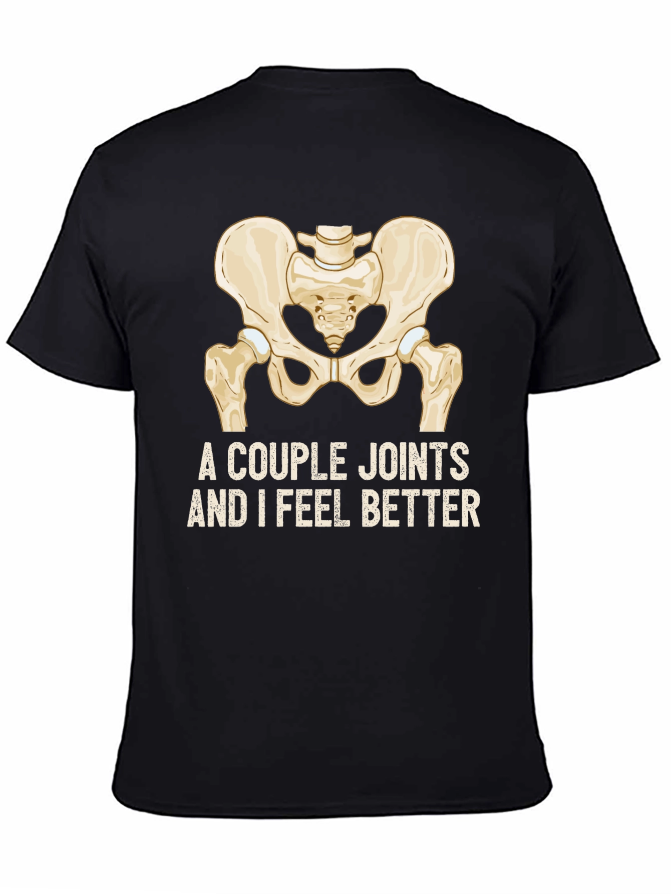 Camiseta Negra con Diseño de Pelvis y Humor