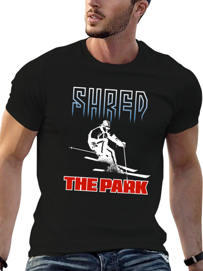 Camiseta Negra Shred the Park Esquí