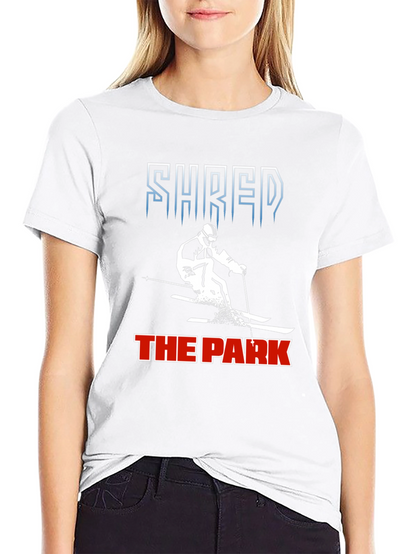 Camiseta Negra Shred the Park Esquí