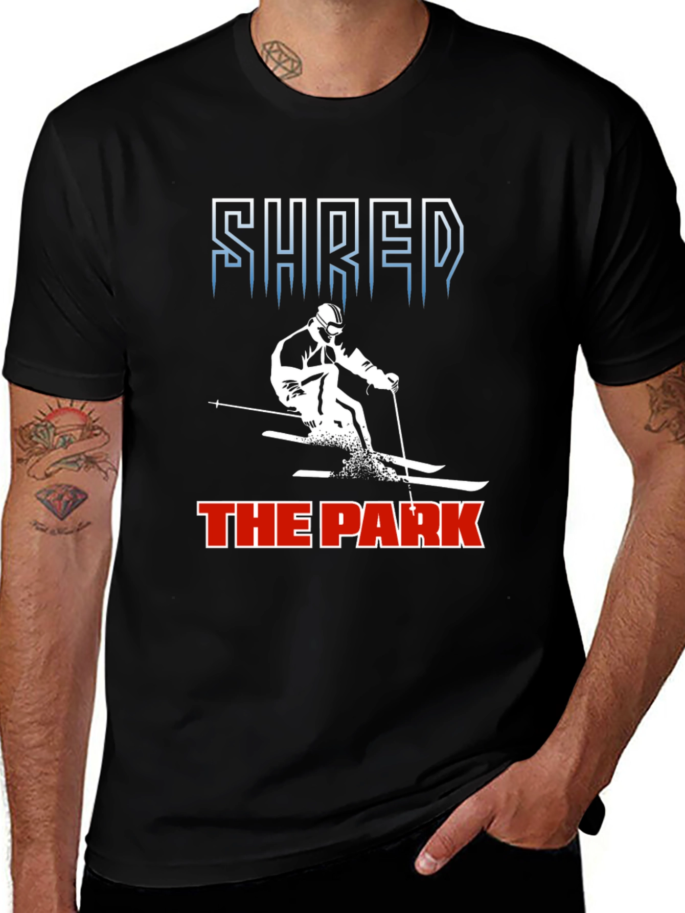 Camiseta Negra Shred the Park Esquí