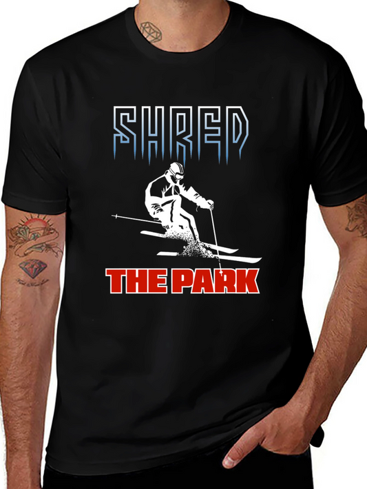 Camiseta Negra Shred the Park Esquí