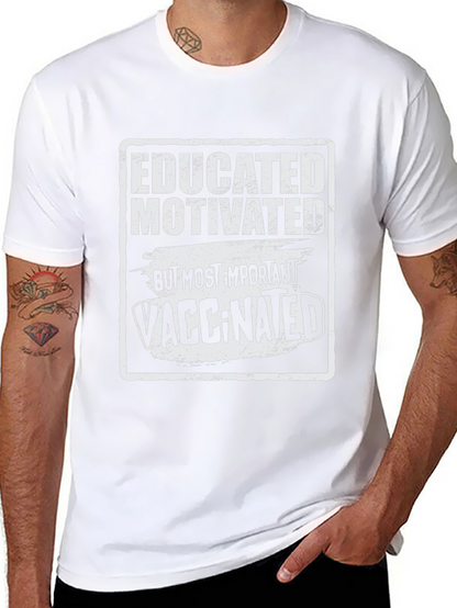 Camiseta Negra: Educado Motivado y Vacunado