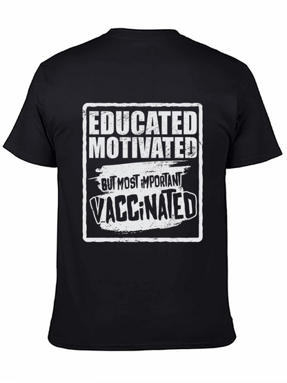 Camiseta Negra: Educado Motivado y Vacunado