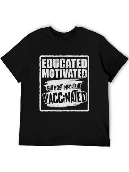Camiseta Negra: Educado Motivado y Vacunado