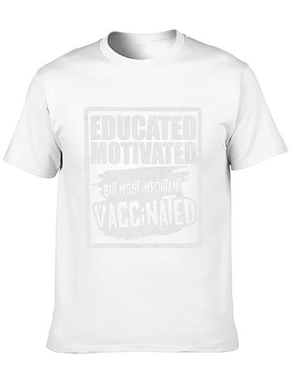 Camiseta Negra: Educado Motivado y Vacunado