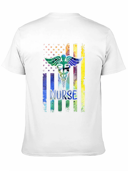 Camiseta Negra Nurse Estilo Americano