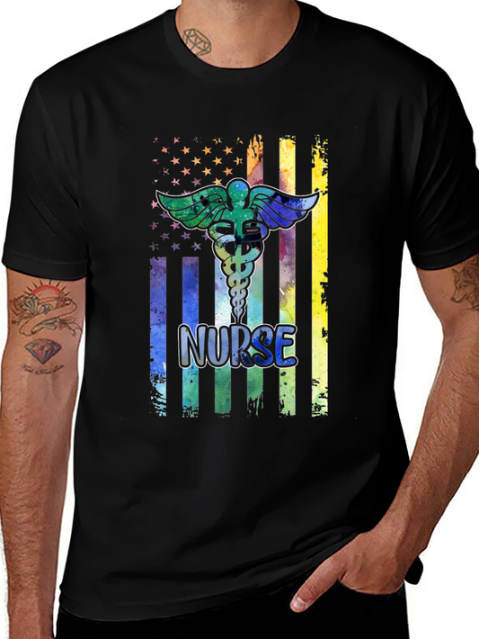 Camiseta Negra Nurse Estilo Americano