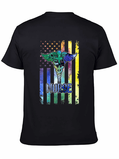 Camiseta Negra Nurse Estilo Americano