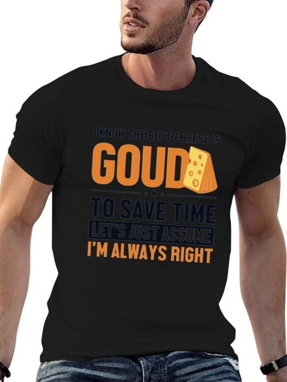 Camiseta Negra Gouda: Divertida y Cómoda
