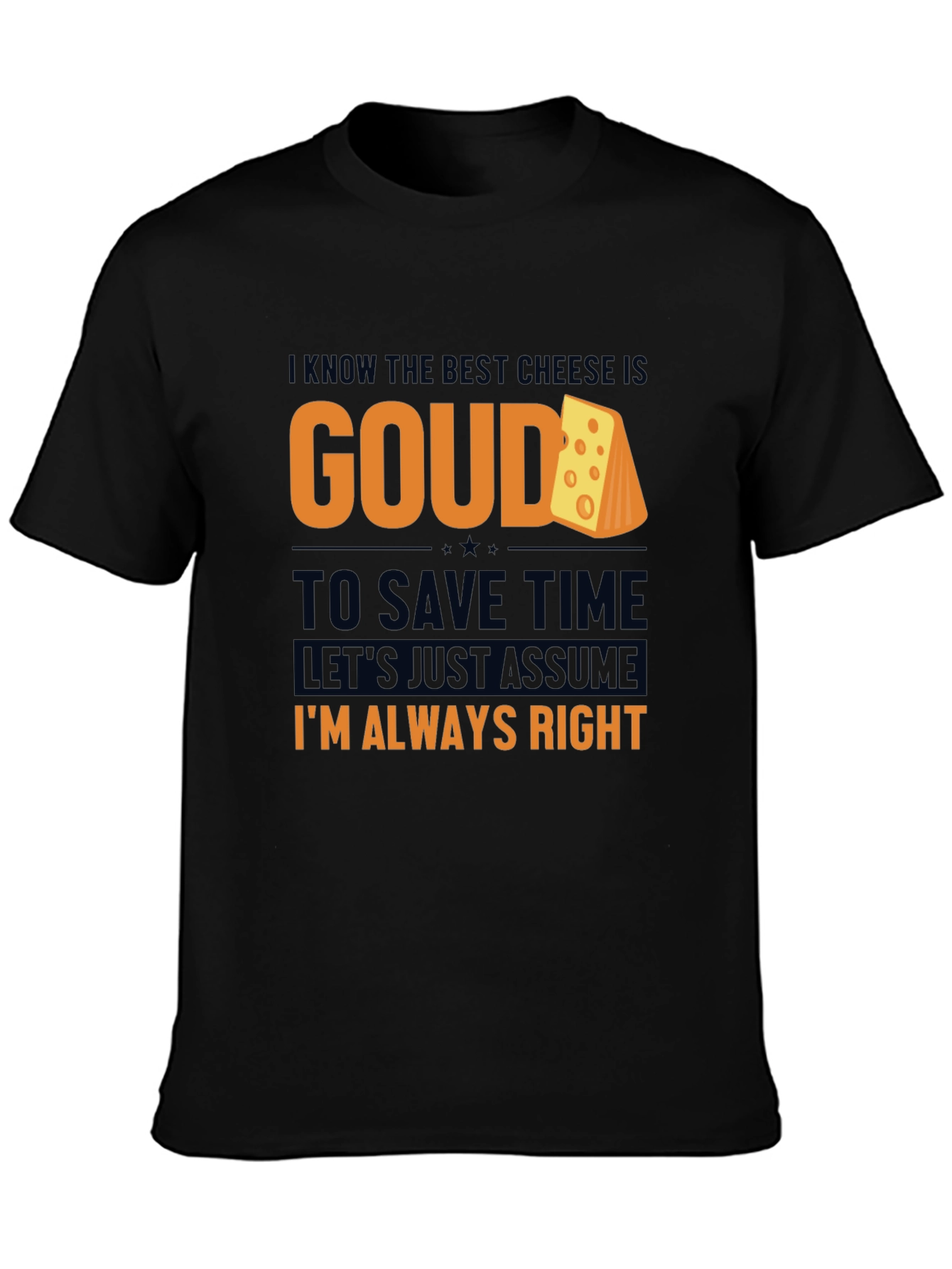 Camiseta Negra Gouda: Divertida y Cómoda