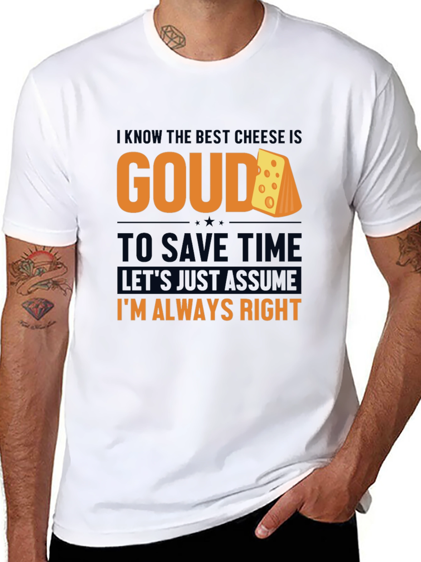 Camiseta Negra Gouda: Divertida y Cómoda