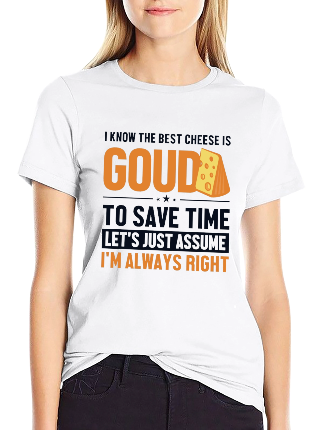 Camiseta Negra Gouda: Divertida y Cómoda