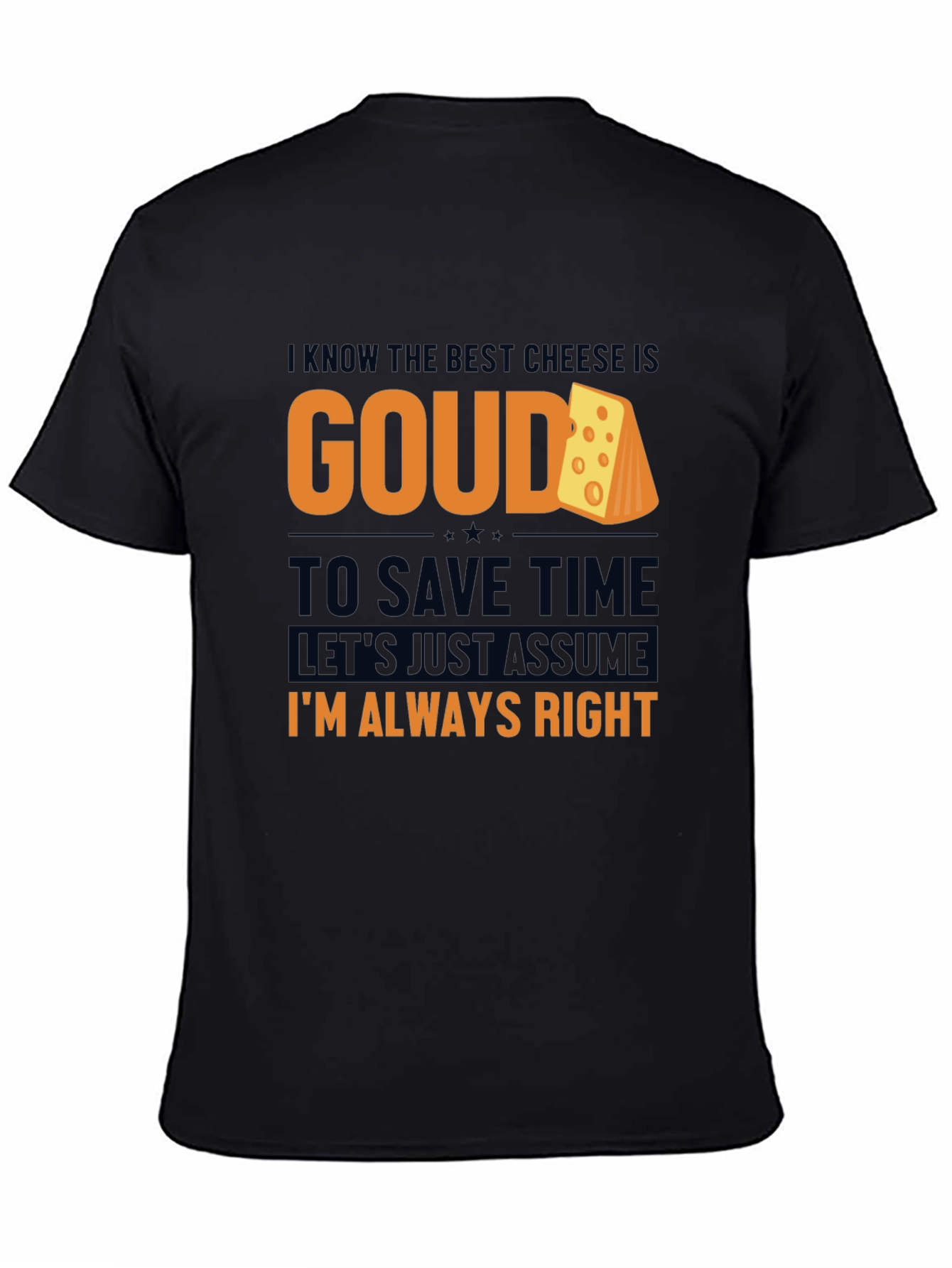 Camiseta Negra Gouda: Divertida y Cómoda