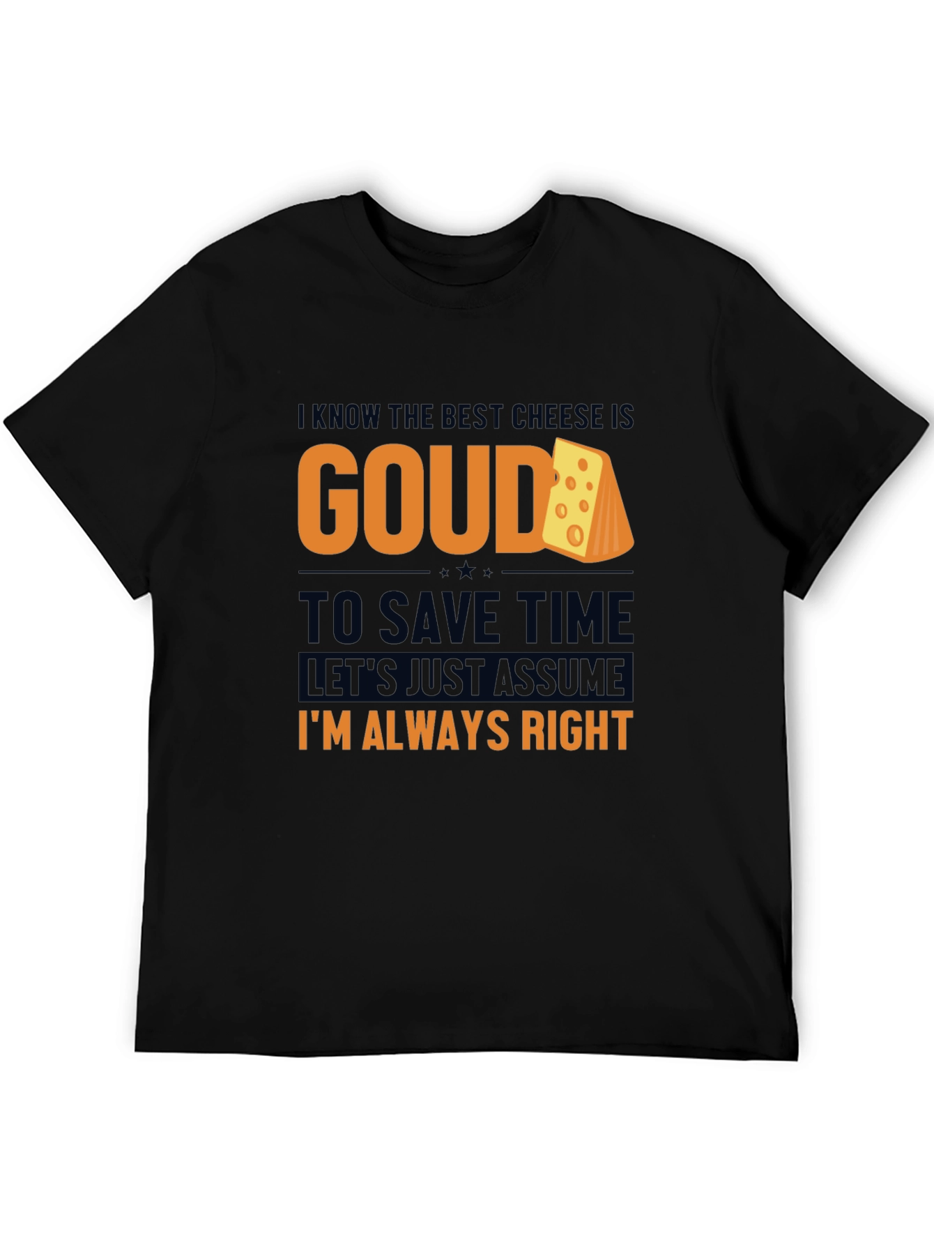 Camiseta Negra Gouda: Divertida y Cómoda