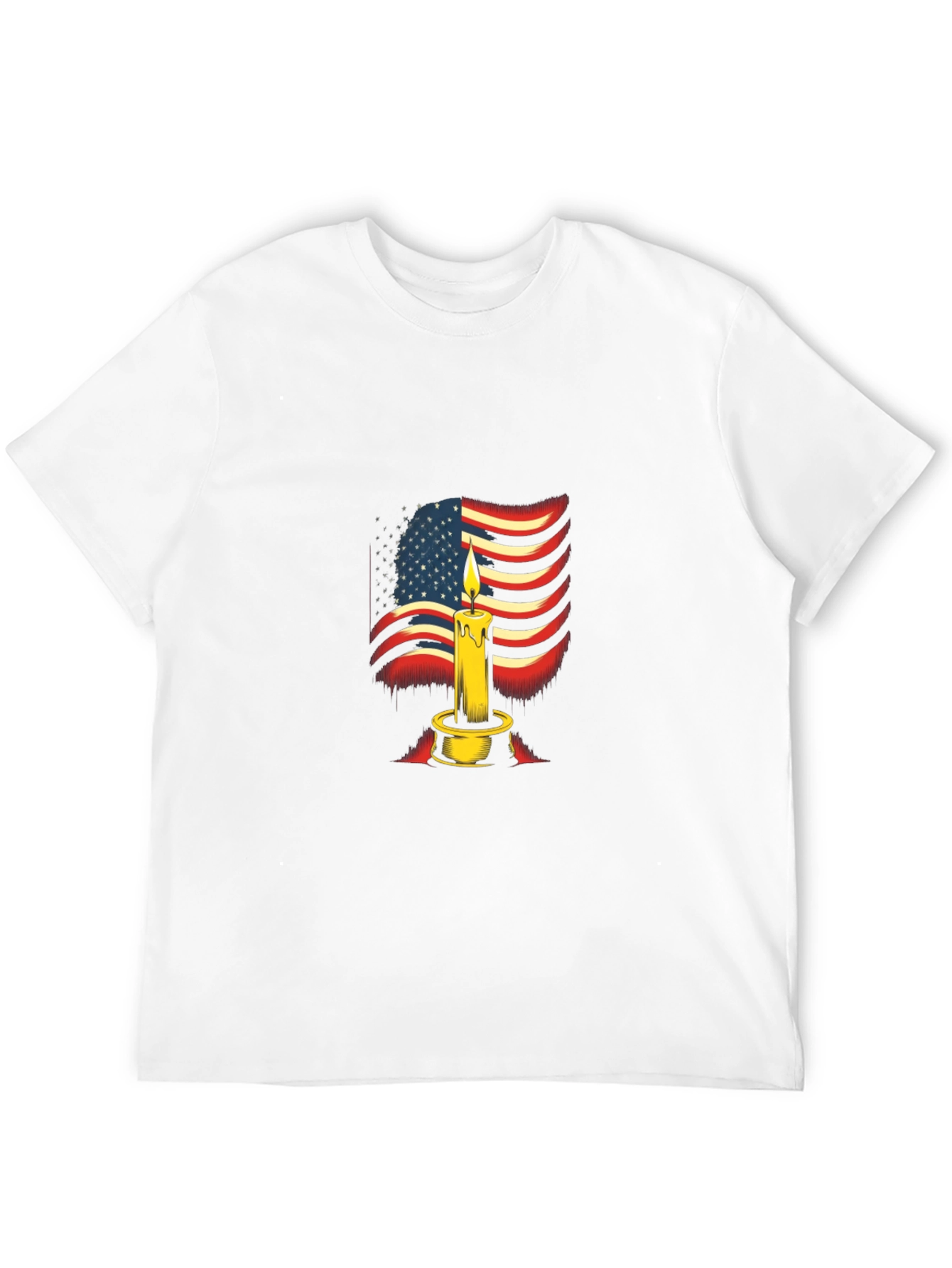Camiseta Negra con Diseño de Vela y Bandera Americana