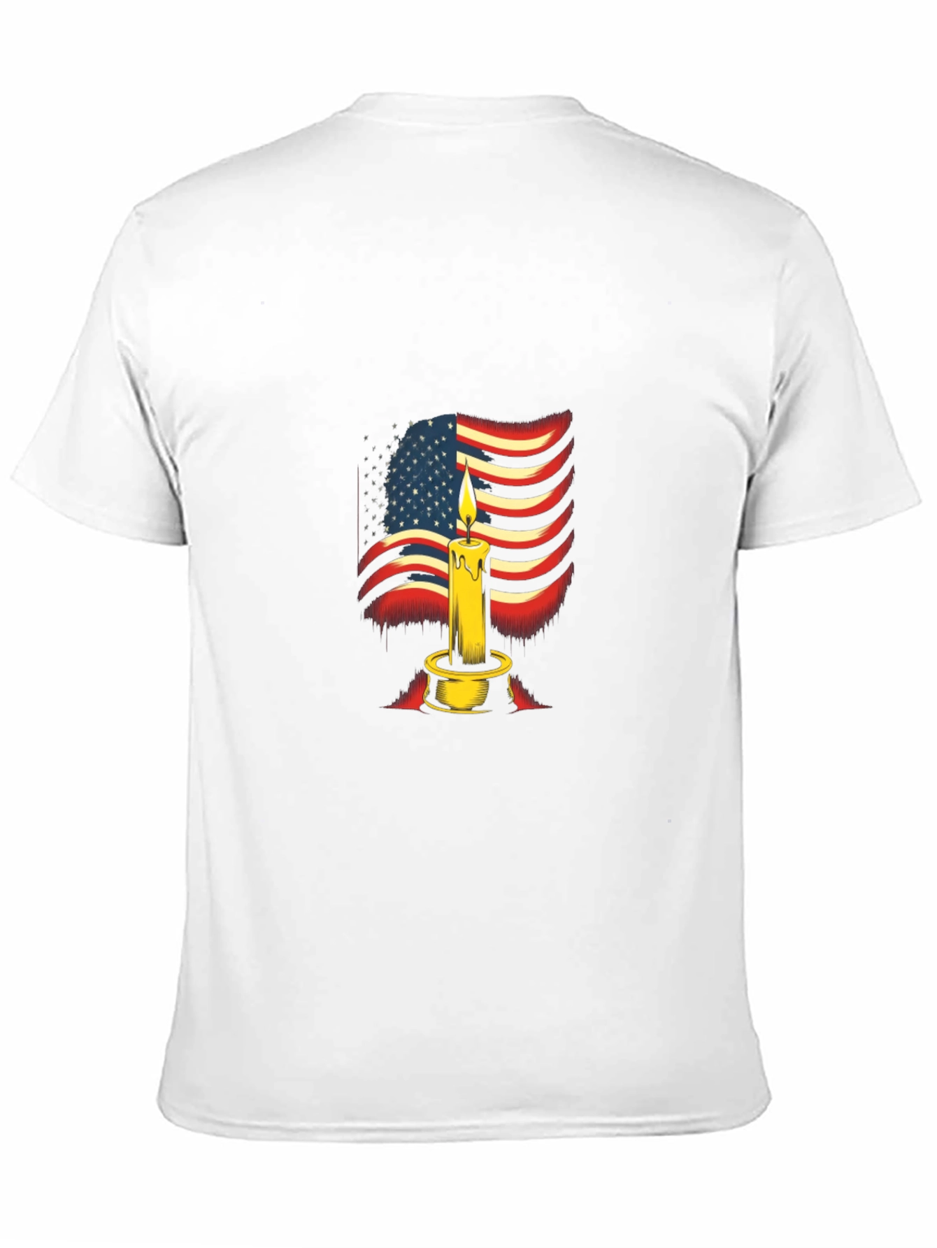 Camiseta Negra con Diseño de Vela y Bandera Americana