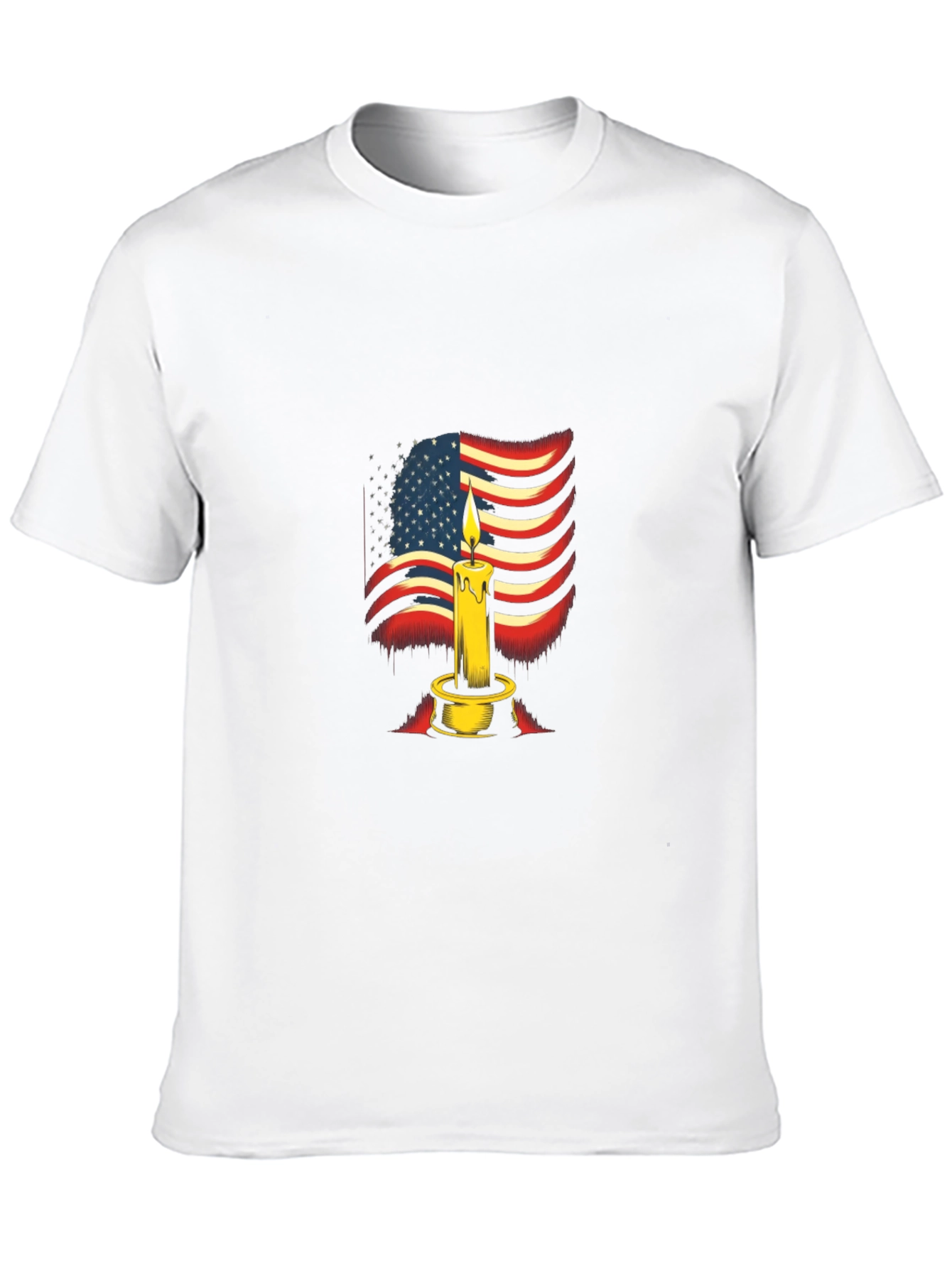 Camiseta Negra con Diseño de Vela y Bandera Americana