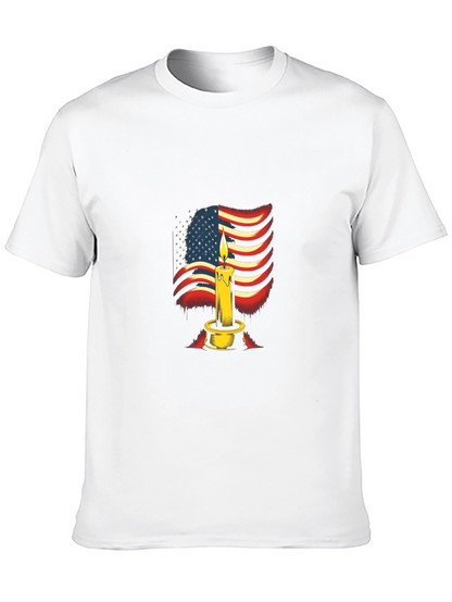 Camiseta Negra con Diseño de Vela y Bandera Americana