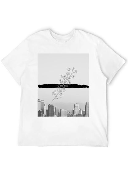 Camiseta Hombre: Ciudad y Flores I Feel You