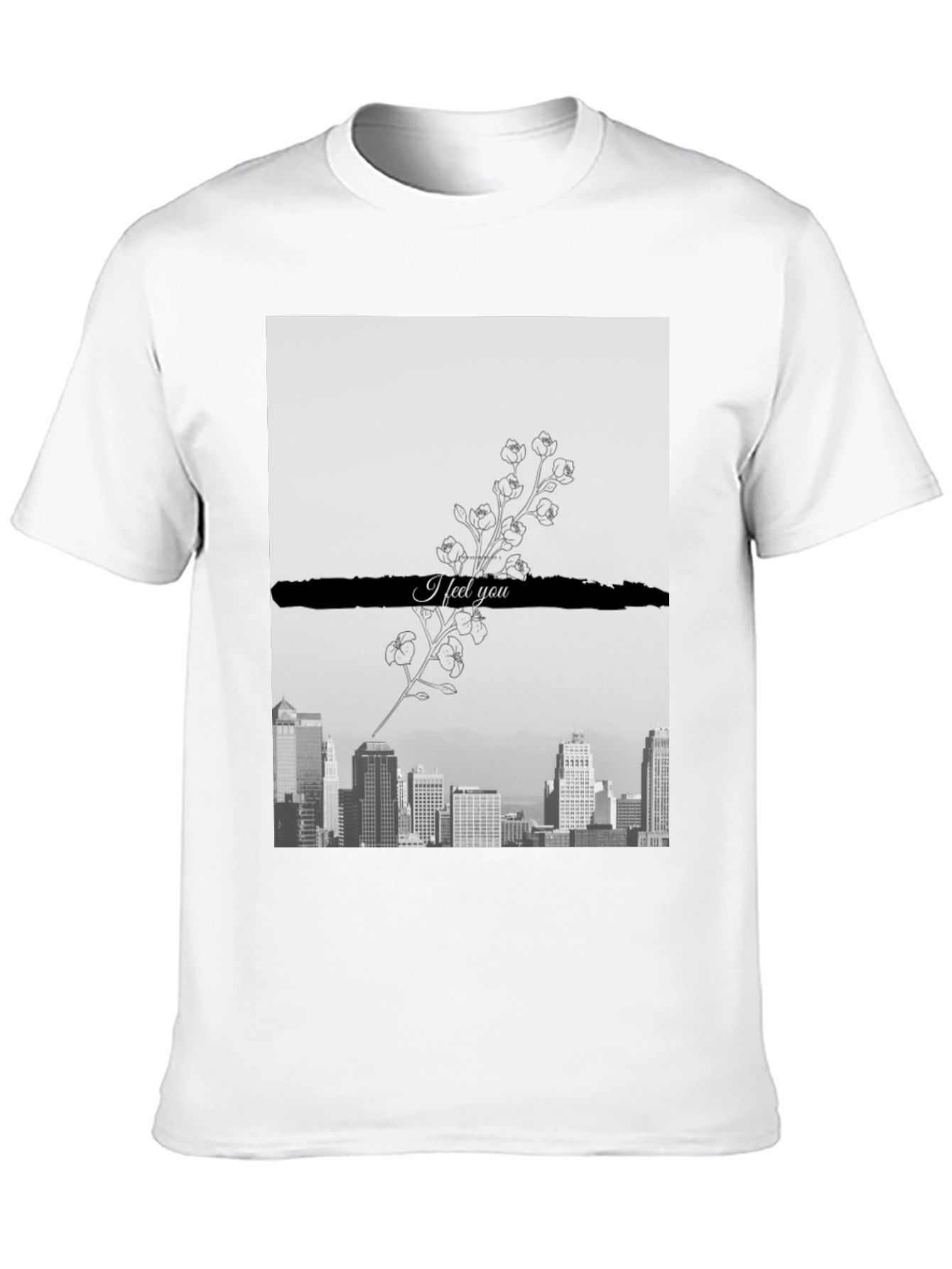 Camiseta Hombre: Ciudad y Flores I Feel You
