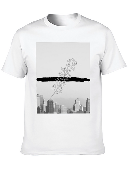 Camiseta Hombre: Ciudad y Flores I Feel You