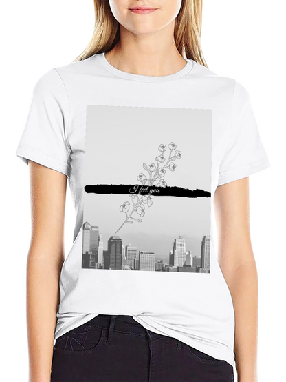 Camiseta Hombre: Ciudad y Flores I Feel You