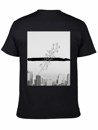 Camiseta Hombre: Ciudad y Flores I Feel You