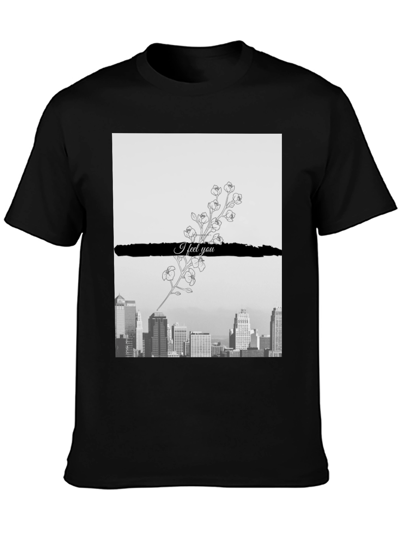 Camiseta Hombre: Ciudad y Flores I Feel You