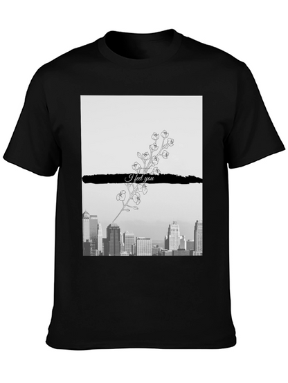 Camiseta Hombre: Ciudad y Flores I Feel You