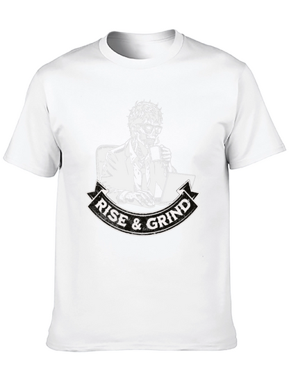 Camiseta Negra Rise & Grind Esqueleto Trabajador