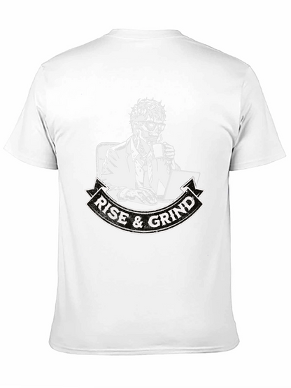 Camiseta Negra Rise & Grind Esqueleto Trabajador