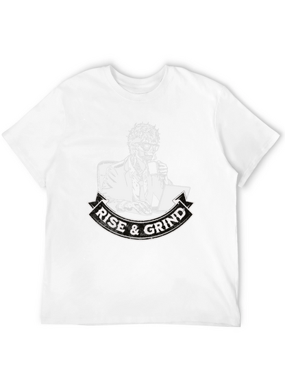 Camiseta Negra Rise & Grind Esqueleto Trabajador