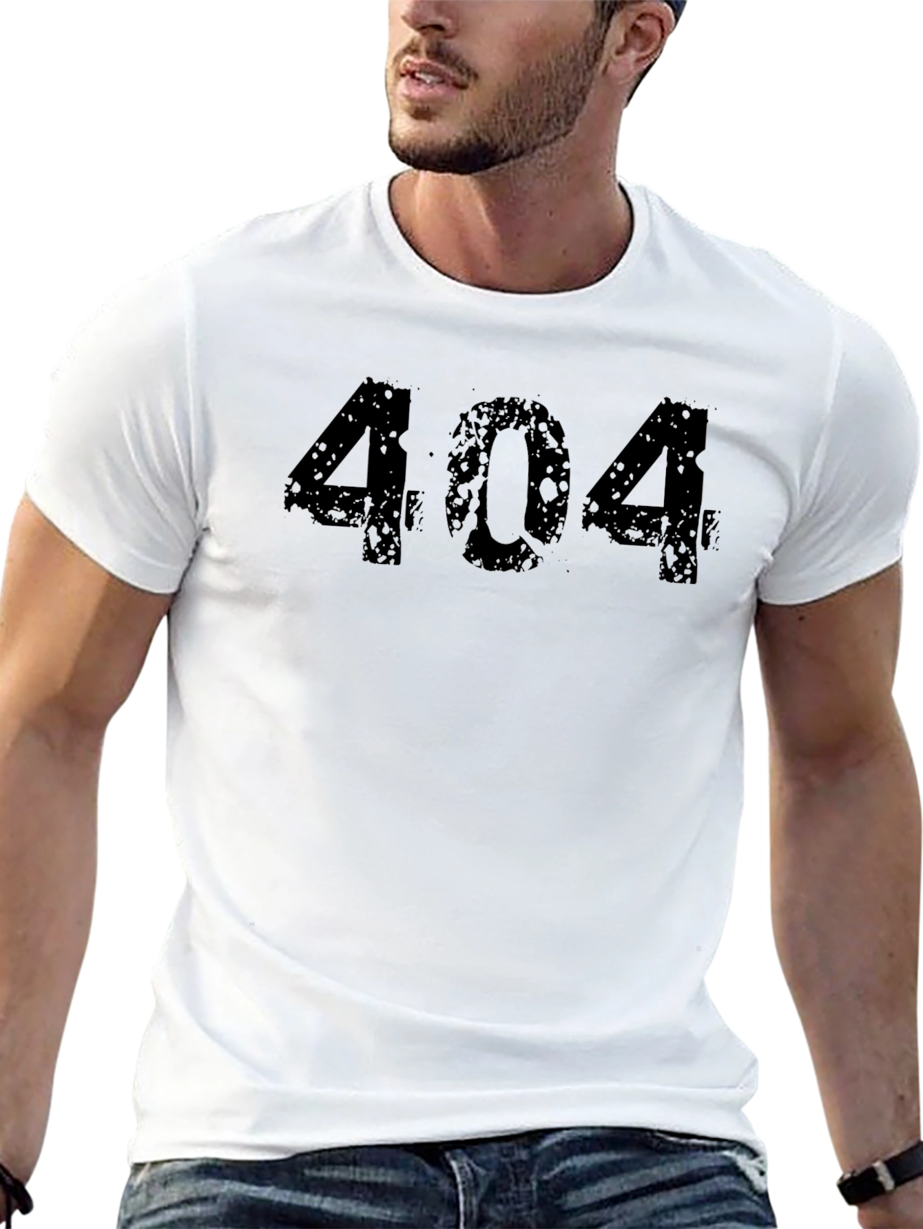 Camiseta Negra 404 Error Casual