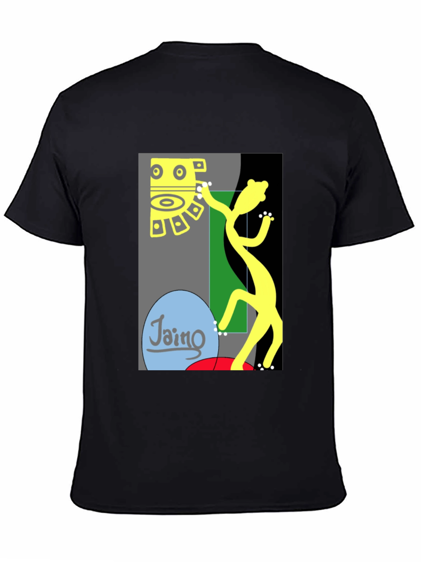 Camiseta Negra con Diseño Abstracto de Arte Moderno
