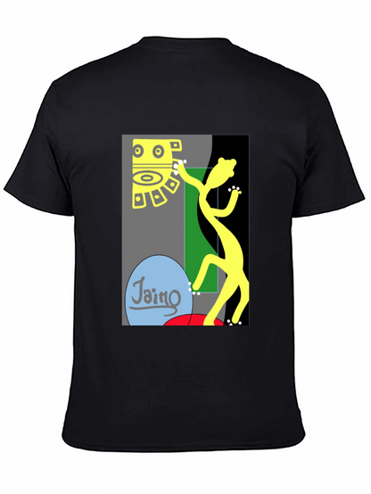 Camiseta Negra con Diseño Abstracto de Arte Moderno