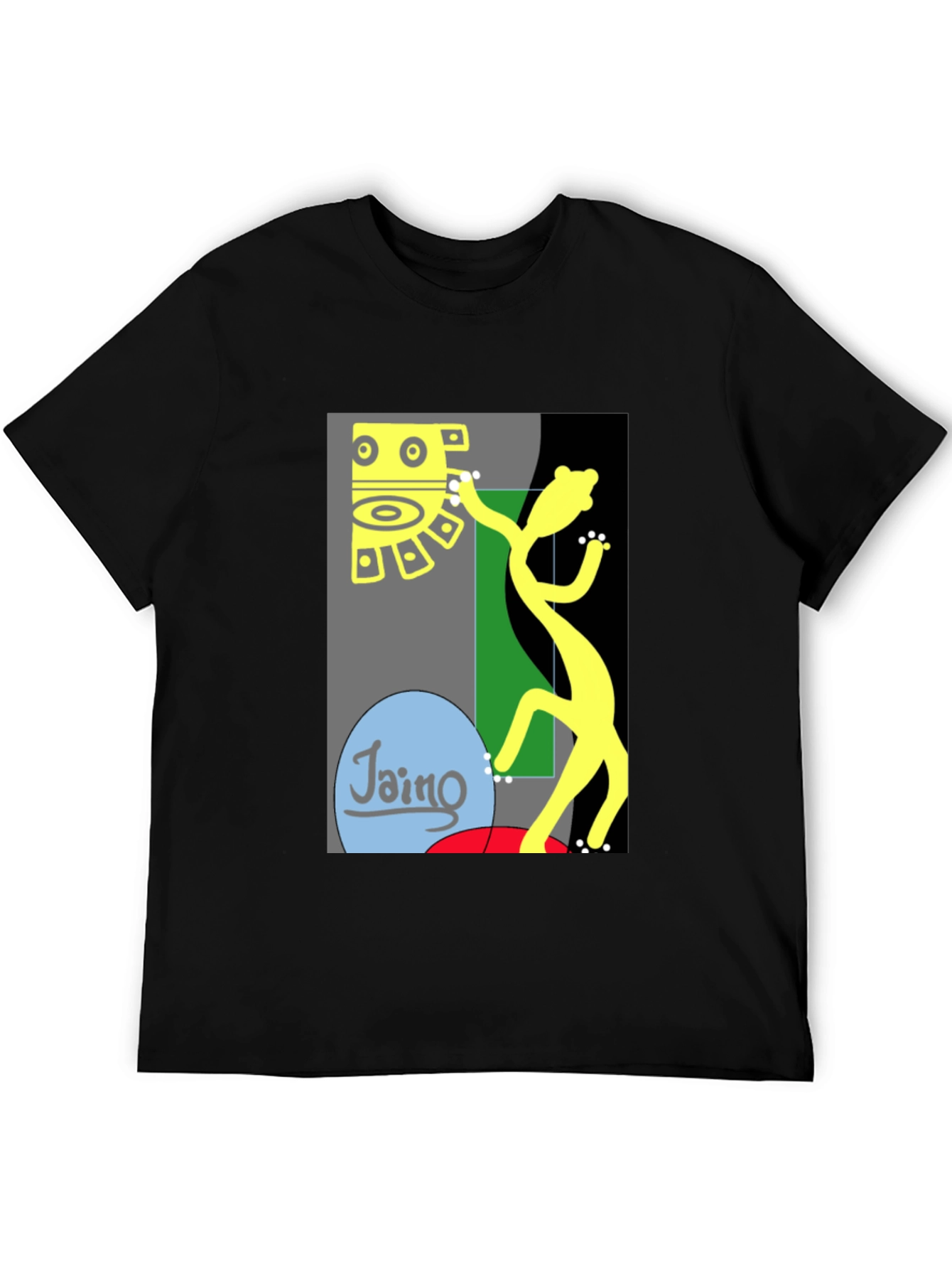 Camiseta Negra con Diseño Abstracto de Arte Moderno