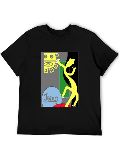 Camiseta Negra con Diseño Abstracto de Arte Moderno