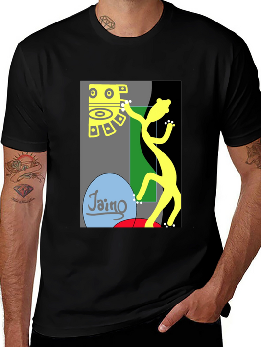 Camiseta Negra con Diseño Abstracto de Arte Moderno