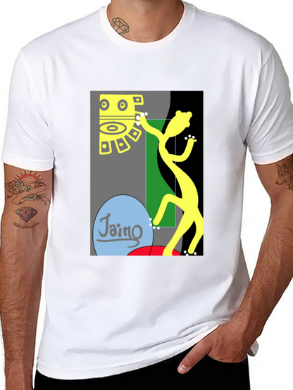 Camiseta Negra con Diseño Abstracto de Arte Moderno